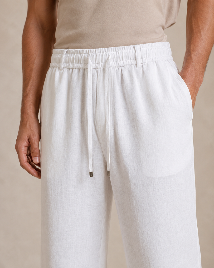 DRIP White Linen Pants