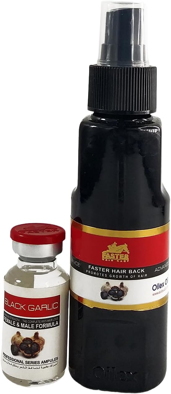  Faster Hair Back Black Garlic Advance Oilex Oil - 100 Ml White