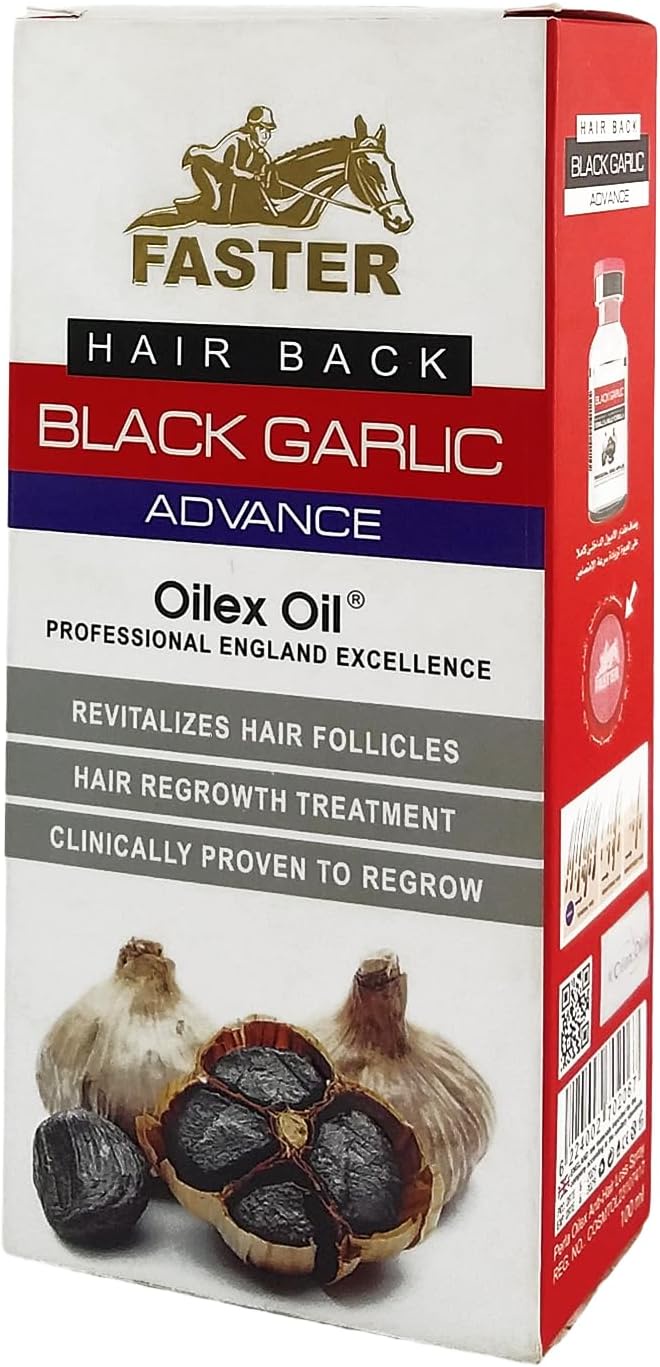  Faster Hair Back Black Garlic Advance Oilex Oil - 100 Ml White