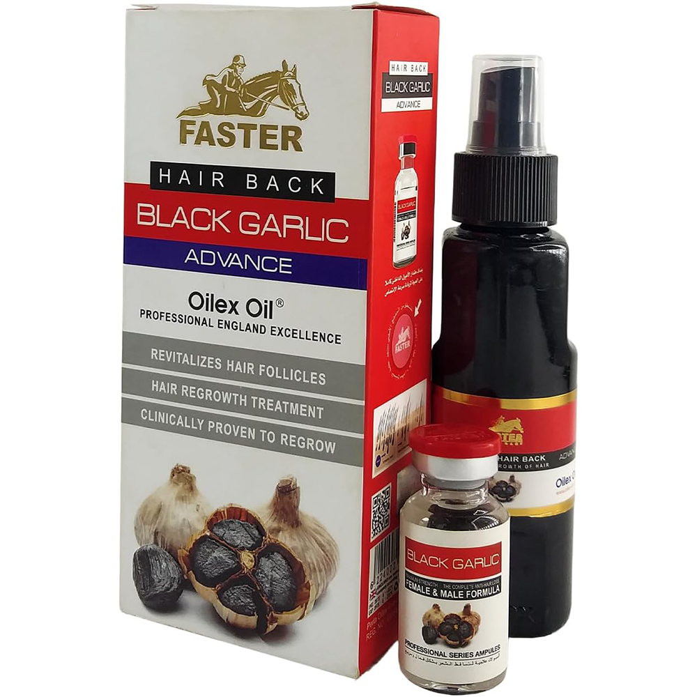  Faster Hair Back Black Garlic Advance Oilex Oil - 100 Ml White