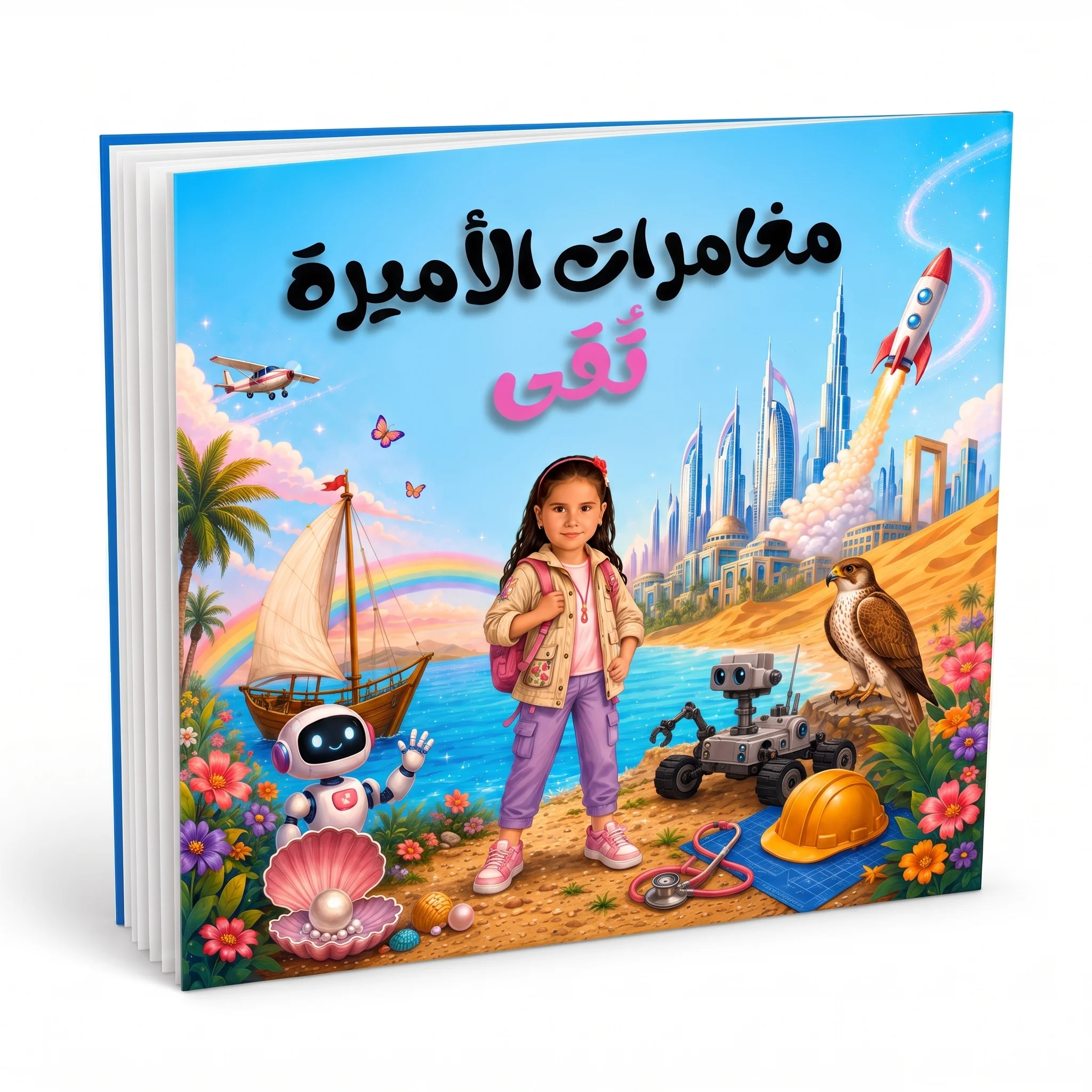 كتاب تلوين مغامرات مخصص لطفلك + أقلام تلوين خشبية هدية مجانية 🎁