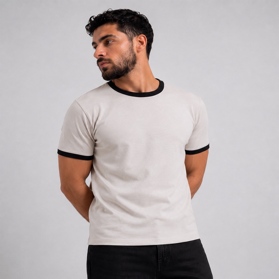 Ringer TEE Light Gray