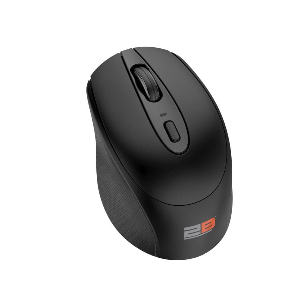 2B (MO186)Dual Mode Bluetooth 2.4GHz Mouse 800-1200-1600-2400 DPI with Rechargeable Battery - Black