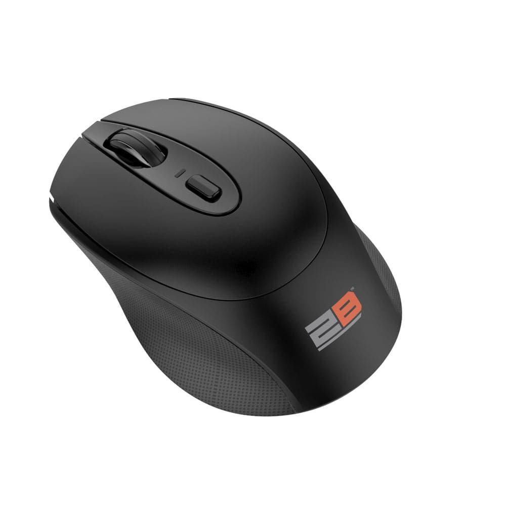 2B (MO186)Dual Mode Bluetooth 2.4GHz Mouse 800-1200-1600-2400 DPI with Rechargeable Battery - Black