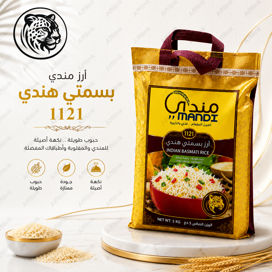 رز مندي فاخر – أرز بسمتي طويل الحبة