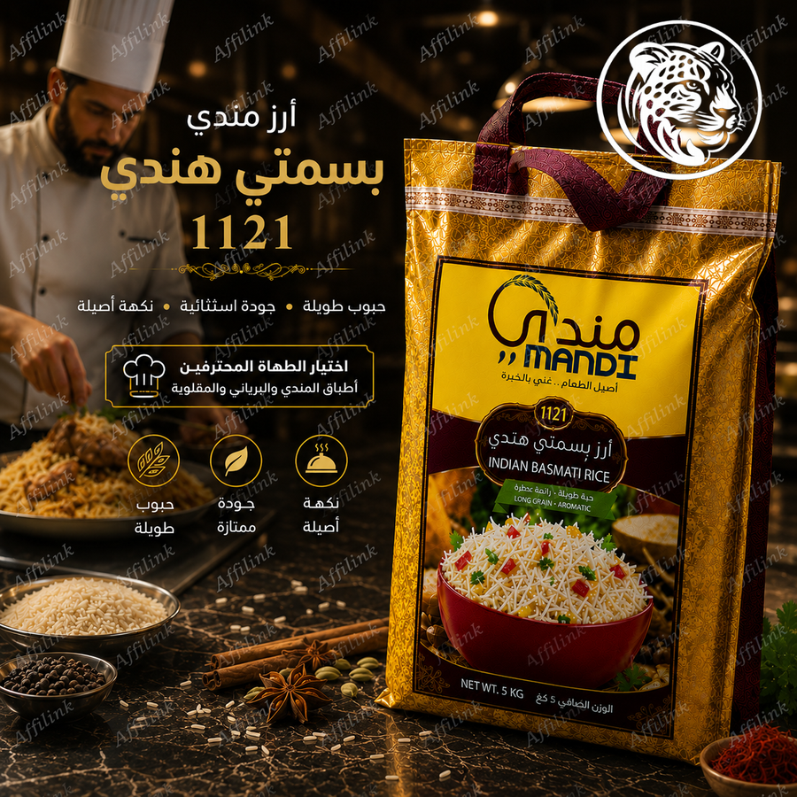 رز مندي فاخر – أرز بسمتي طويل الحبة