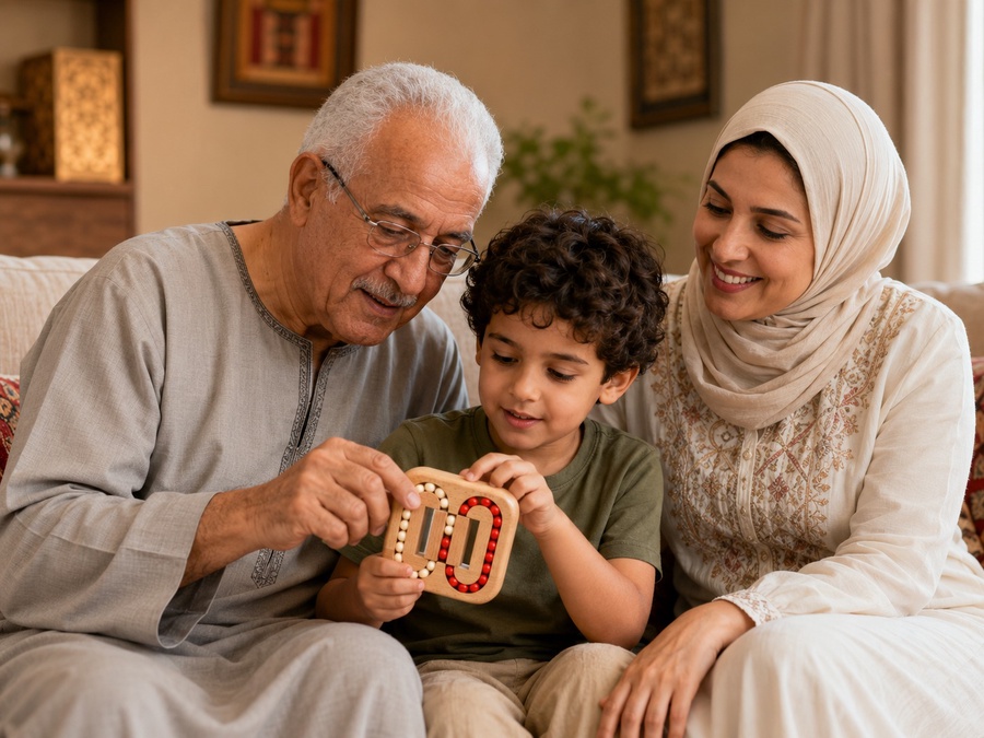 يد تحرّك القطع الخشبية داخل لعبة متاهة التركيز