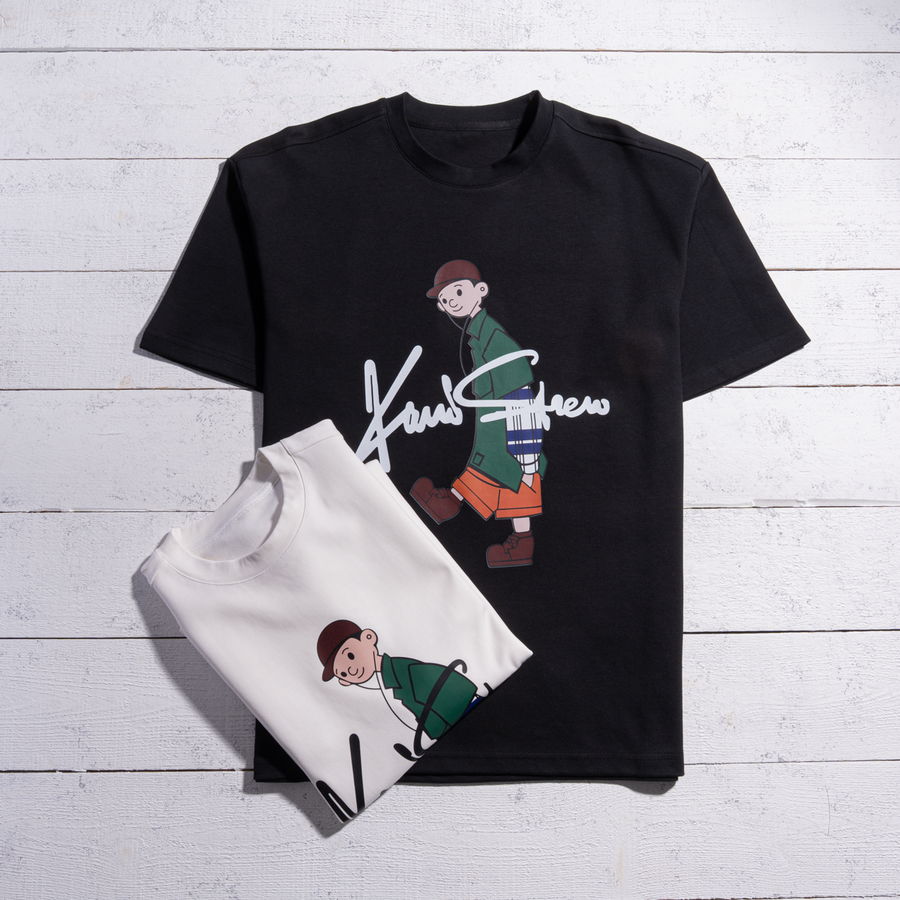 تيشرت Kaws Strew أوفر سايز | قطن أنترلوك 100% للجنسين