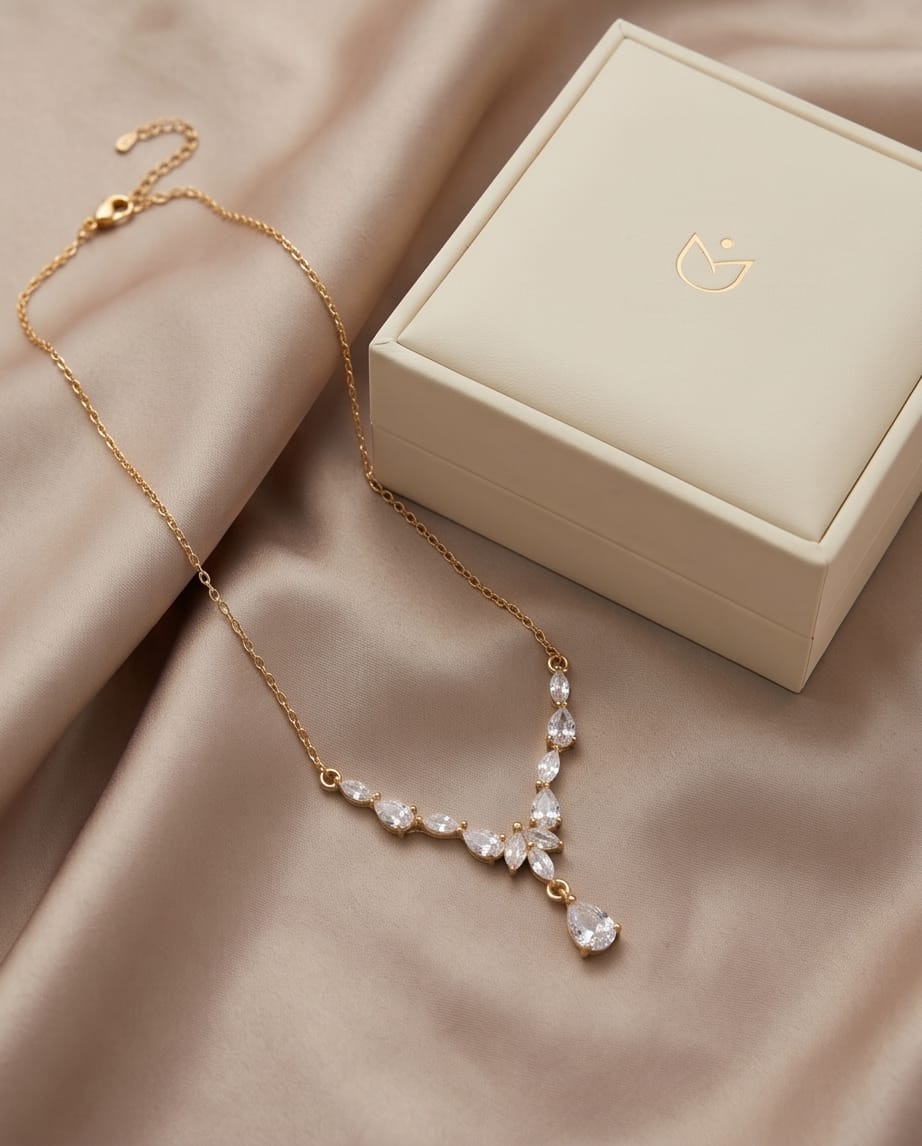  Rawnq Stainless Steel V-Shaped Necklace Necklace 