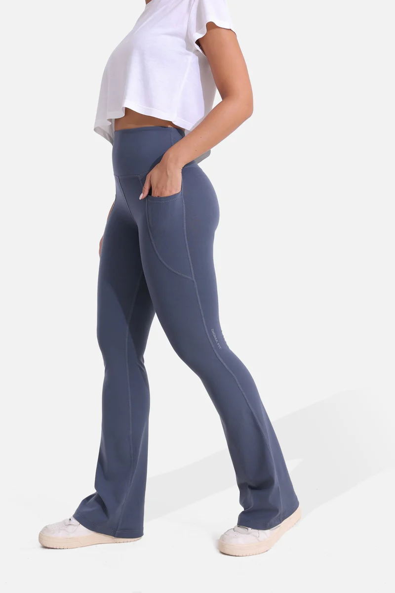 Grey Yoga Flare Pants