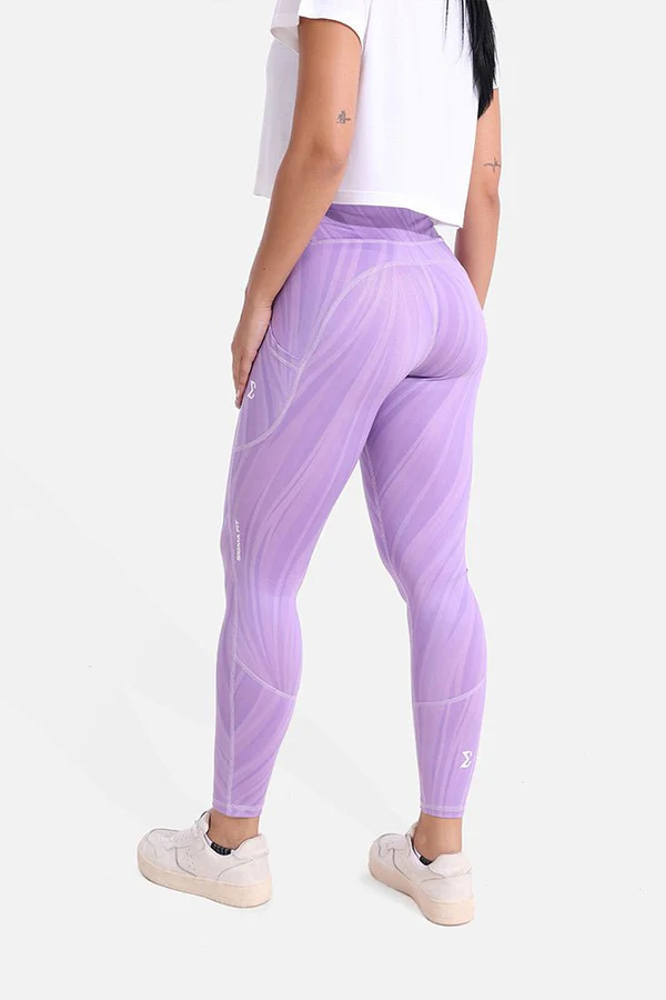 Dynamic Waves Leggings Purple Rose