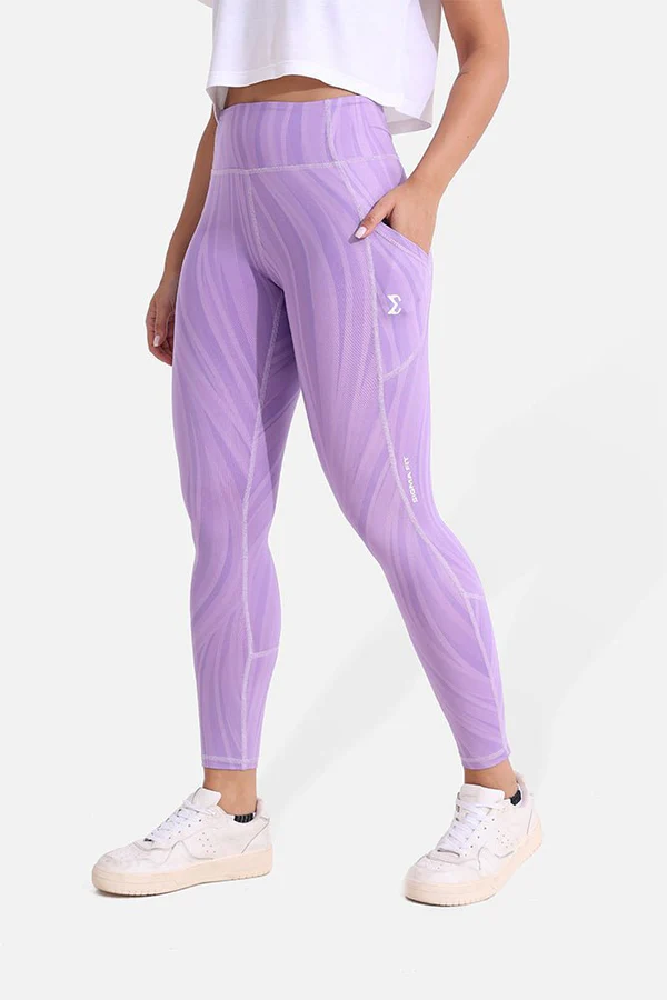 Dynamic Waves Leggings Purple Rose