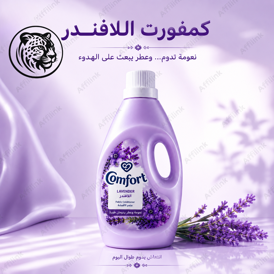 كمفورت اللافندر – نعومة فاخرة وعطر يدوم طويلًا لملابس أكثر انتعاشًا وأناقة