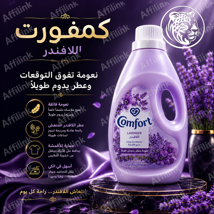 كمفورت اللافندر – نعومة فاخرة وعطر يدوم طويلًا لملابس أكثر انتعاشًا وأناقة
