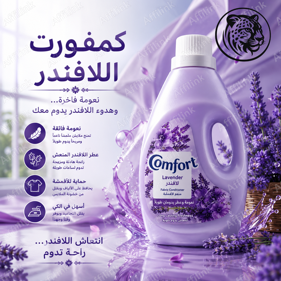 كمفورت اللافندر – نعومة فاخرة وعطر يدوم طويلًا لملابس أكثر انتعاشًا وأناقة