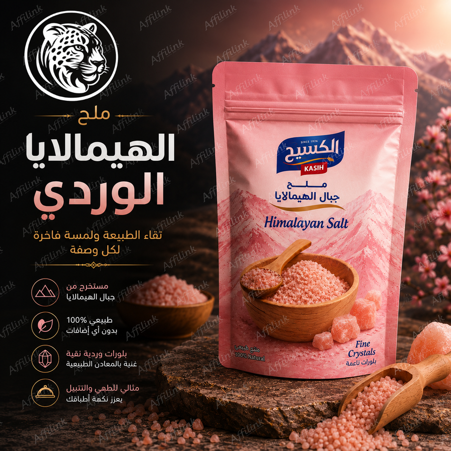 ملح الهيمالايا الوردي الطبيعي... نقاء الطبيعة ولمسة فاخرة لكل وصفة