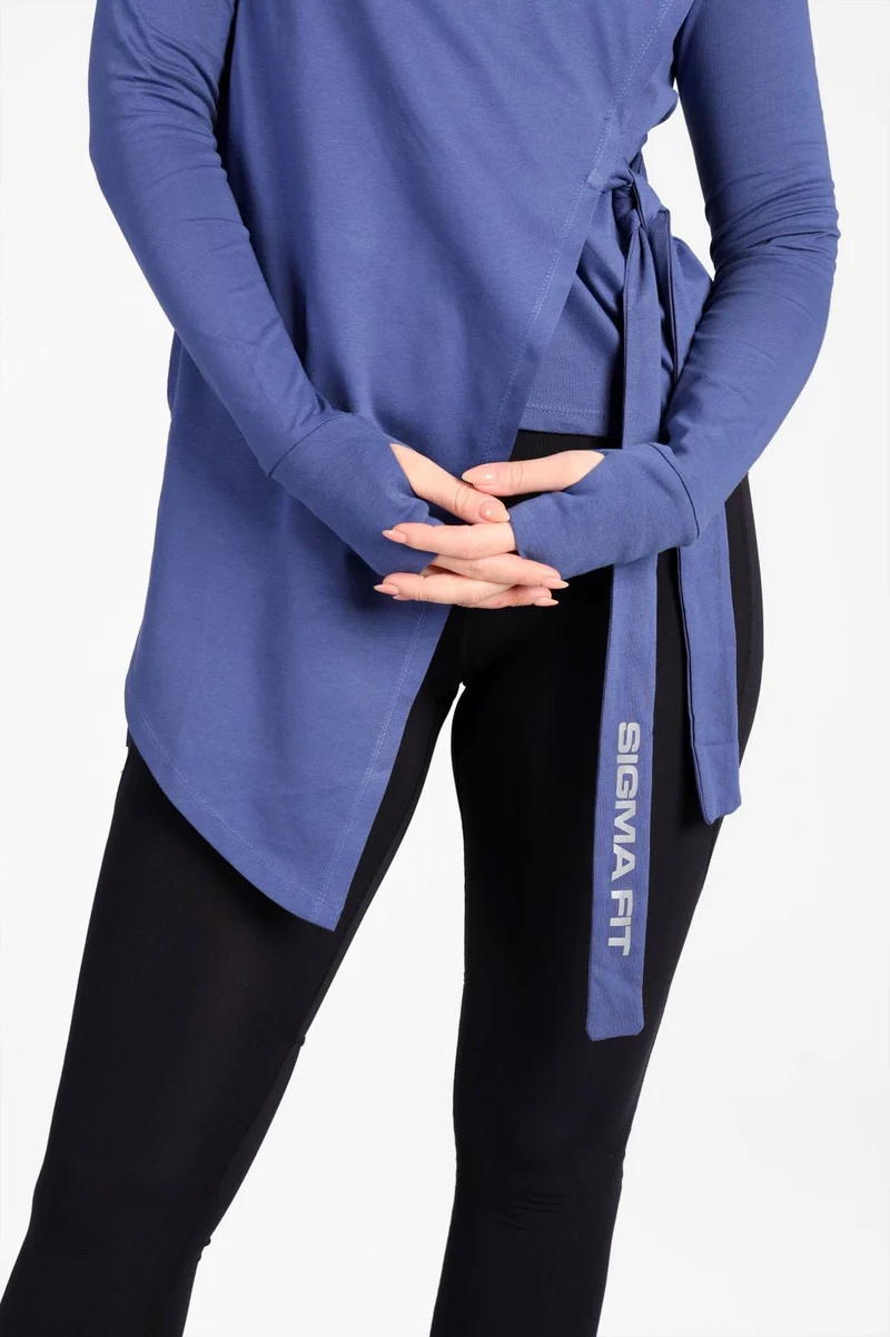 Abstract Knotted LS Tee Deep Cobalt