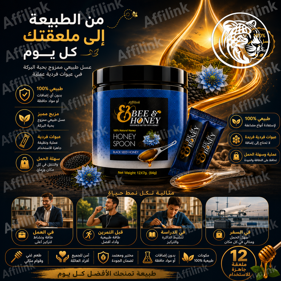 عسل الحبة السوداء Bee & Honey – مزيج طبيعي بنكهة غنية وجودة مميزة