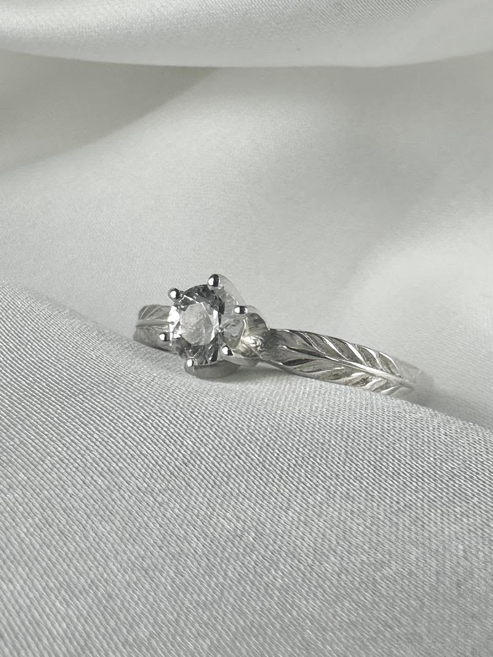Topaz 925 Silver Ring - IGI certified - Nature's Texture Design 