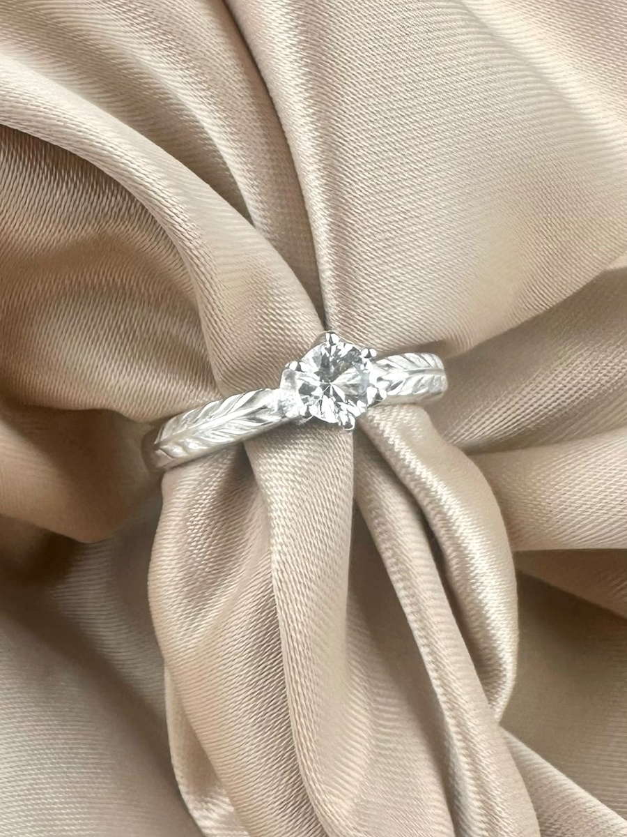 Topaz 925 Silver Ring - IGI certified - Nature's Texture Design 