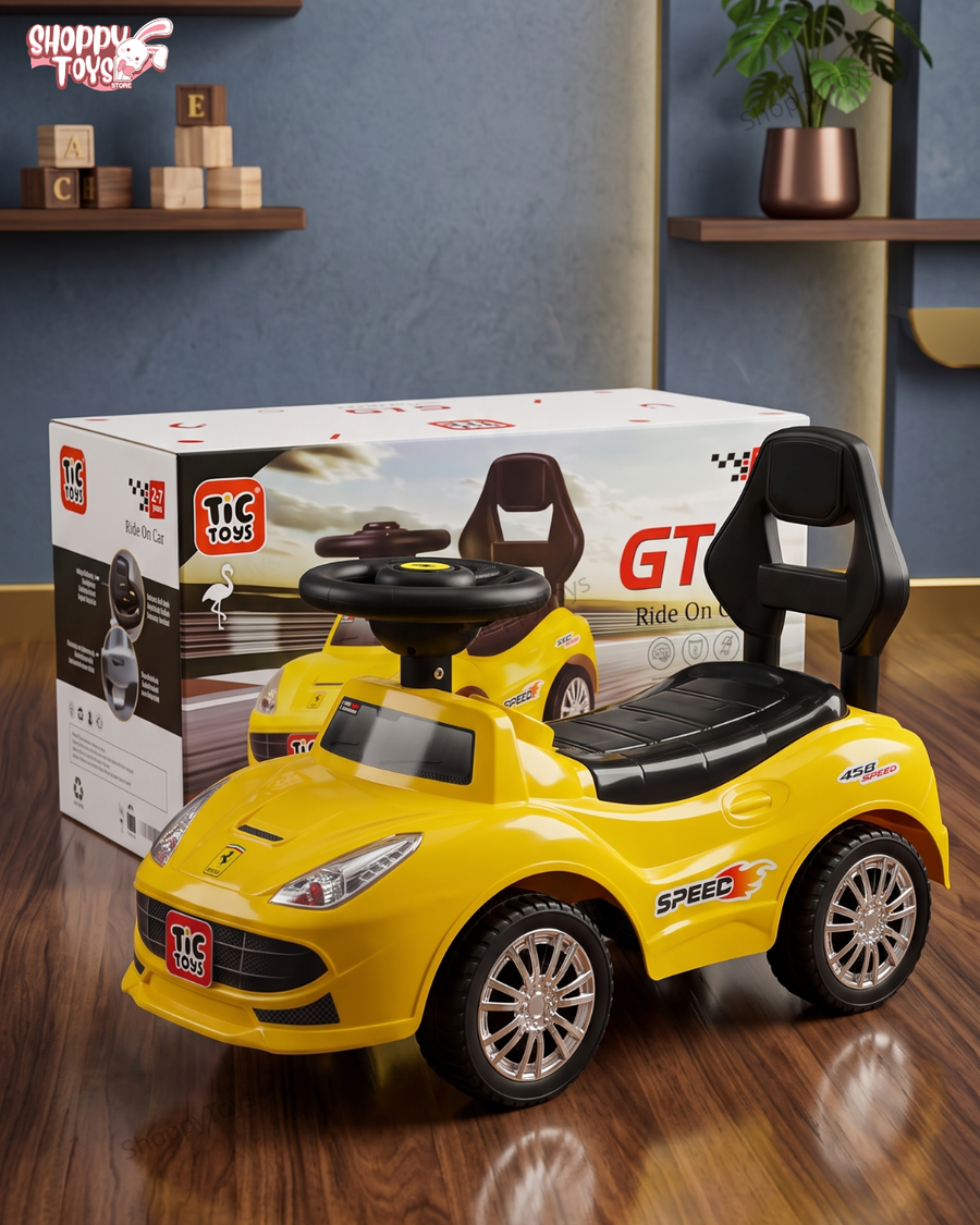 عربية أطفال GTS دفع بالقدم - لعبة ركوب آمنة ومريحة - متوفره بـ 5 الوان مميزه