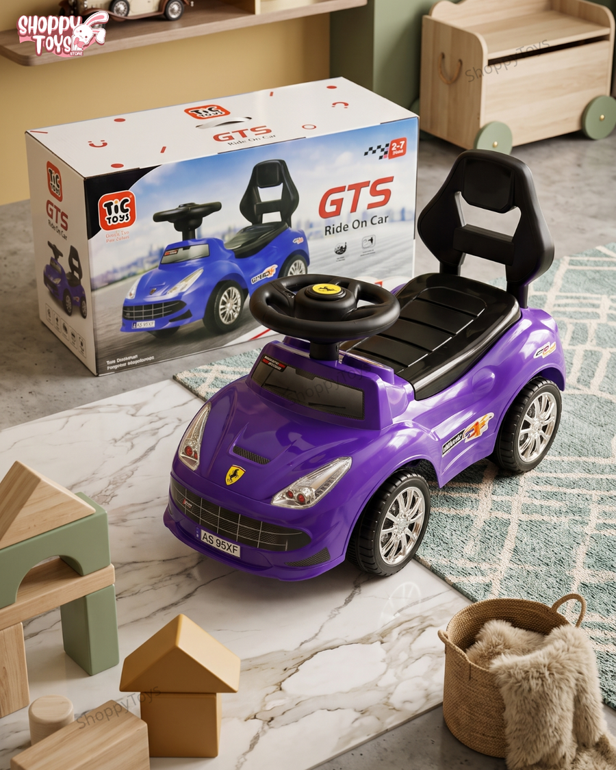 عربية أطفال GTS دفع بالقدم - لعبة ركوب آمنة ومريحة - متوفره بـ 5 الوان مميزه