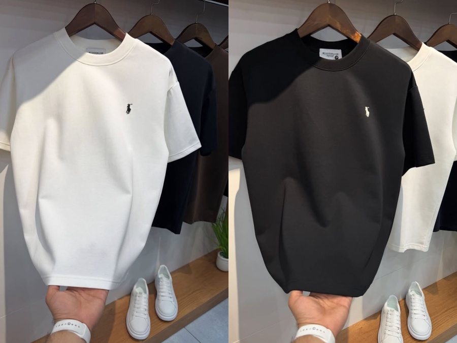 تيشيرت Polo Simple Hermes أنترلوك قطن 100% | أوفر سايز للجنسين
