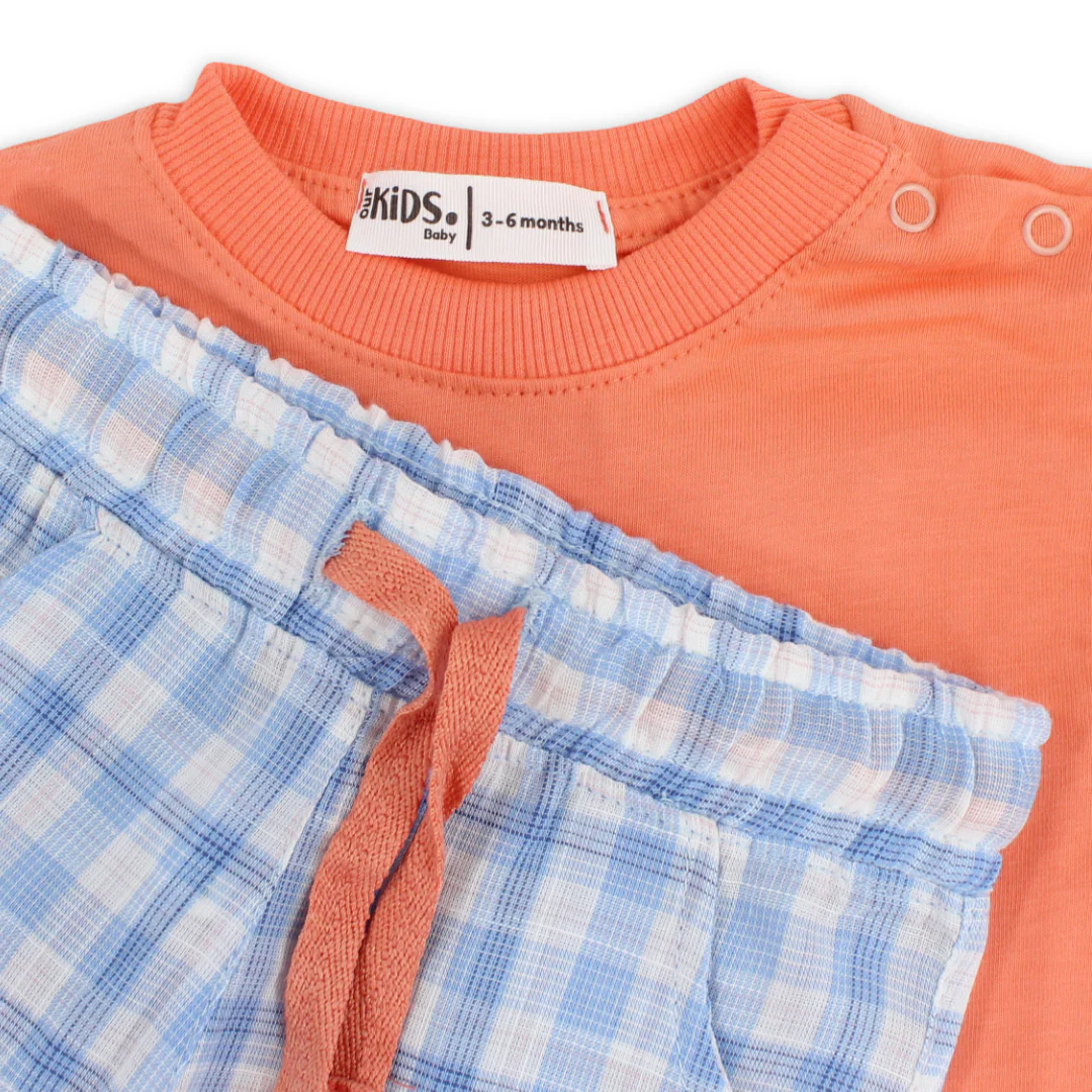 Baby Girls Cotton Pajama – Salmon with "Mommy's Little Angel" Print