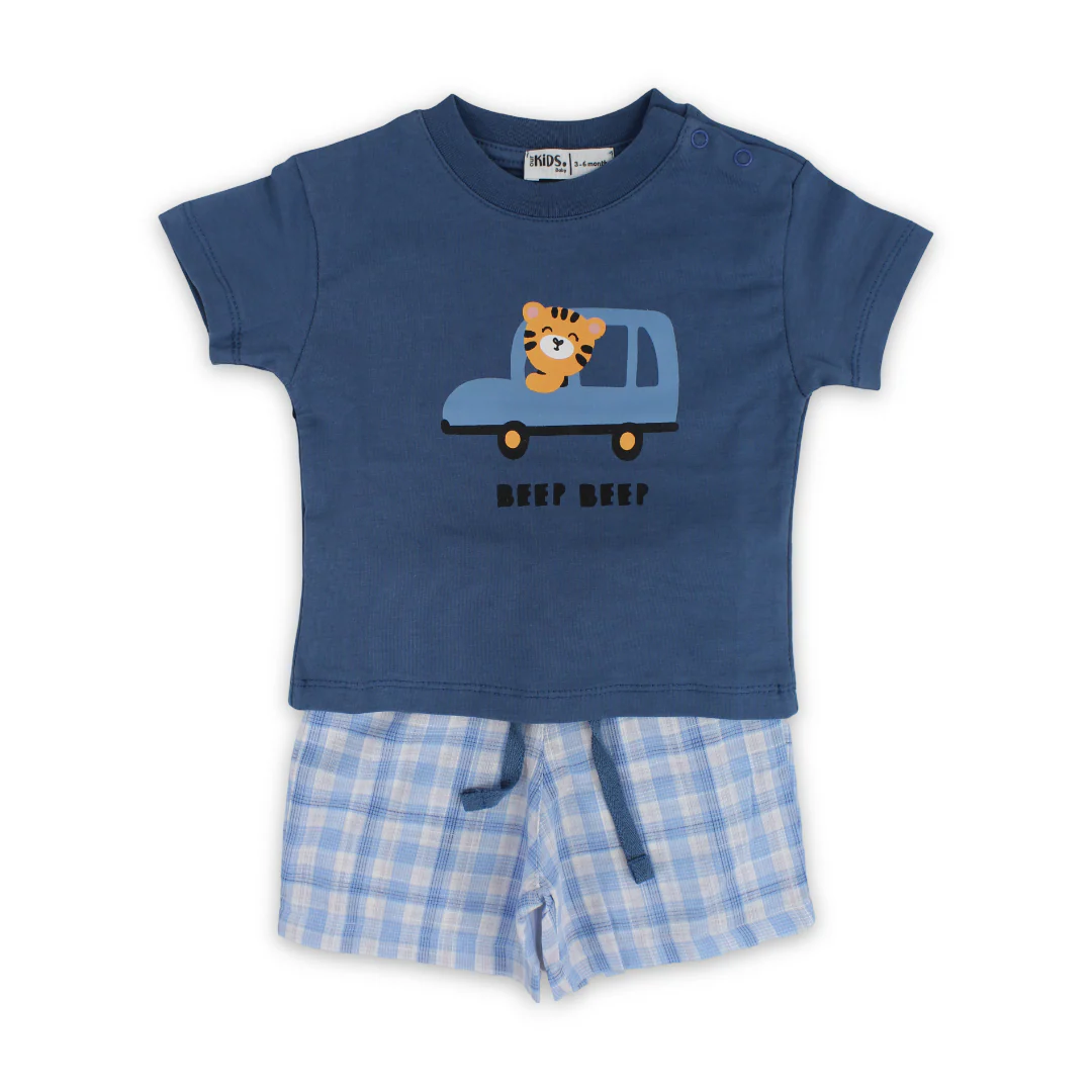 Baby Boys Cotton Pajama Set – Indigo