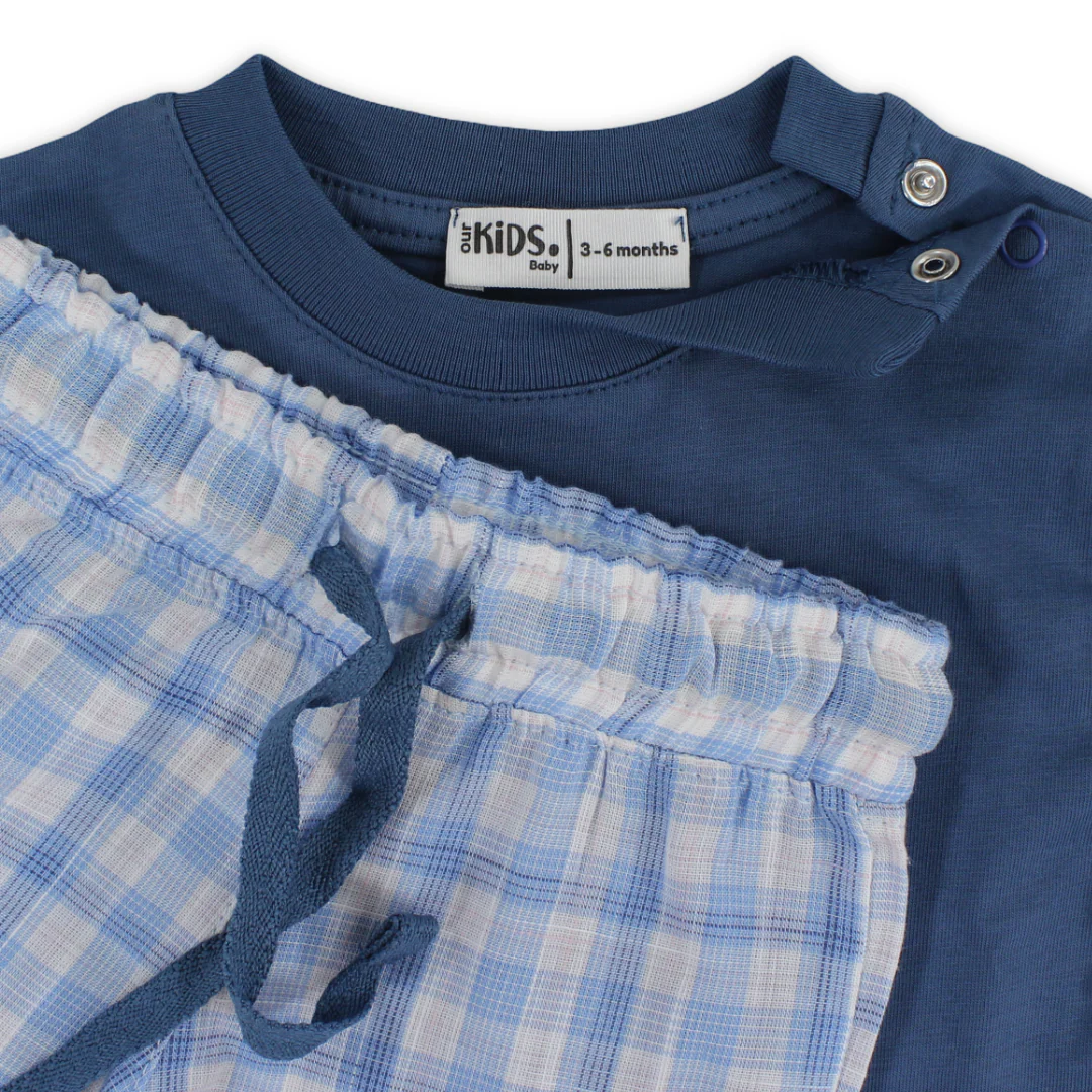 Baby Boys Cotton Pajama Set – Indigo