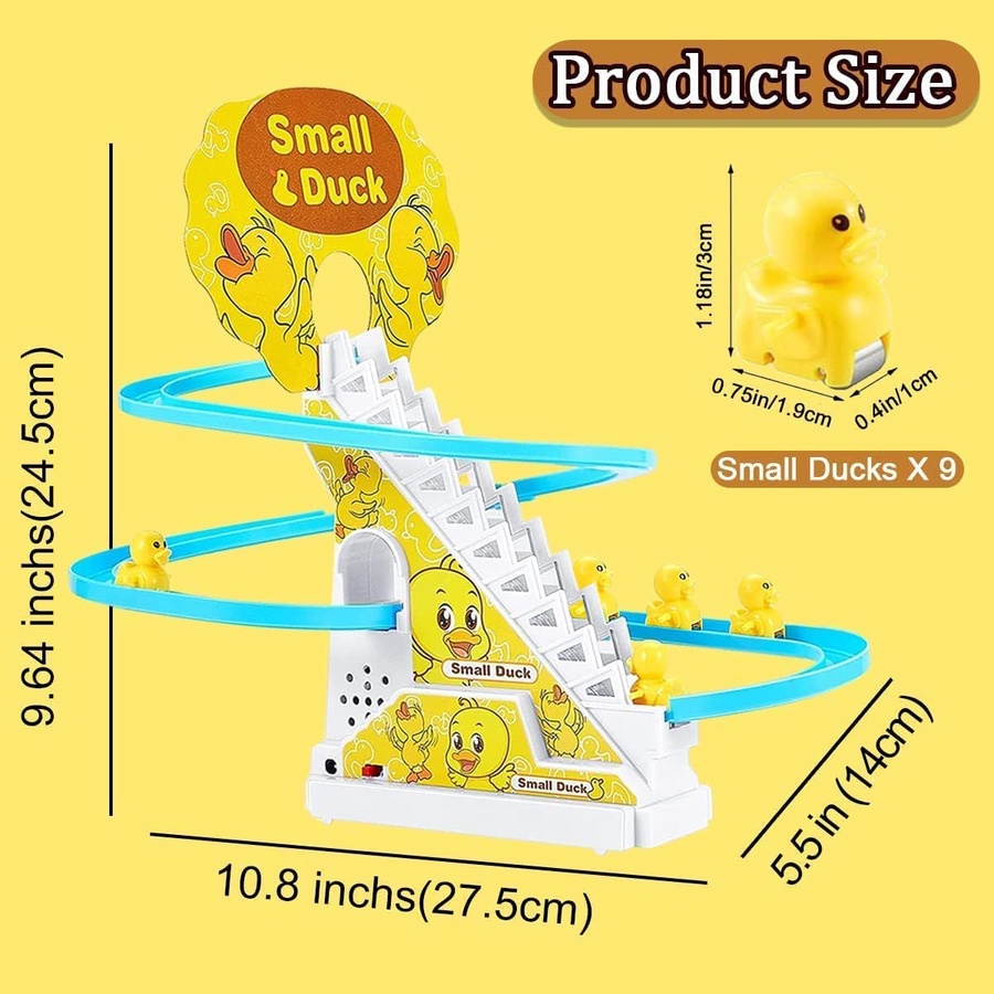 لعبة Small Duck البطة الصغيرة المتحركة - سلم وزحلقة بموسيقى وأضواء