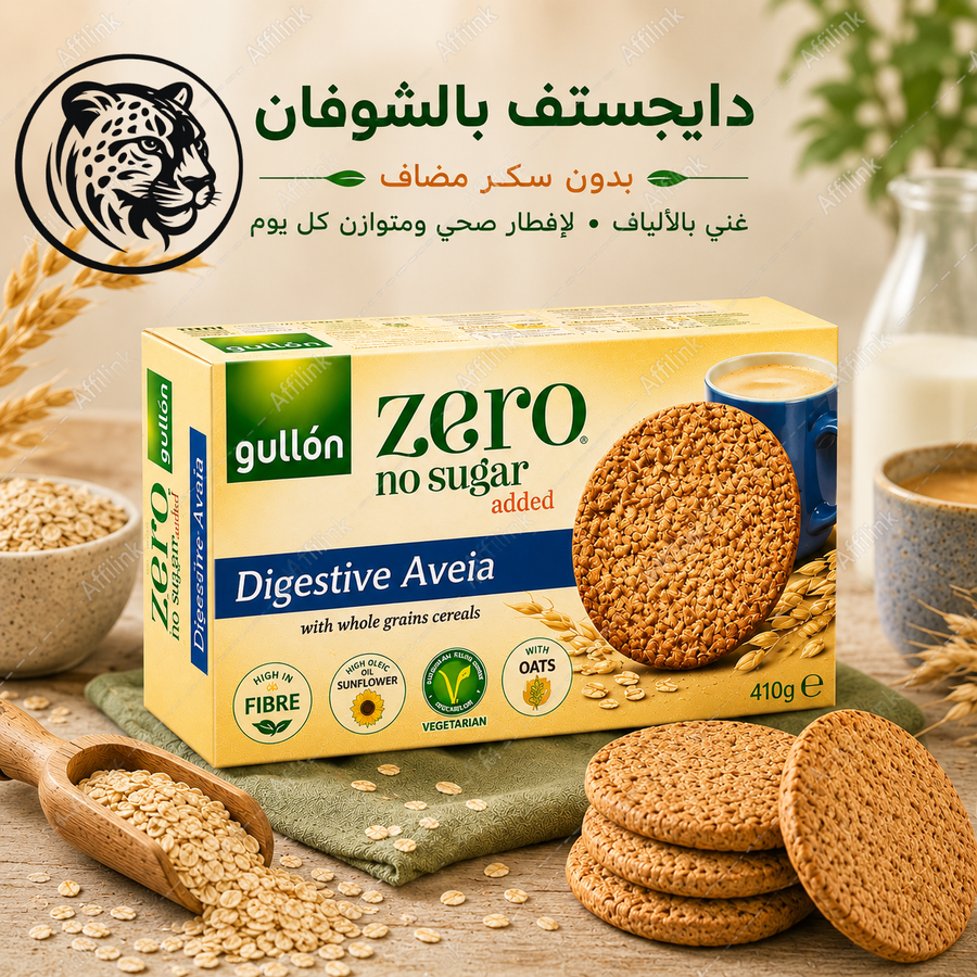 استمتع بالشبع والطاقة مع بسكويت جولون زيرو بالشوفان الغني بالألياف وبدون سكر مضاف