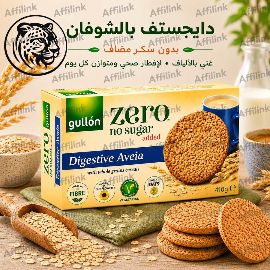 استمتع بالشبع والطاقة مع بسكويت جولون زيرو بالشوفان الغني بالألياف وبدون سكر مضاف