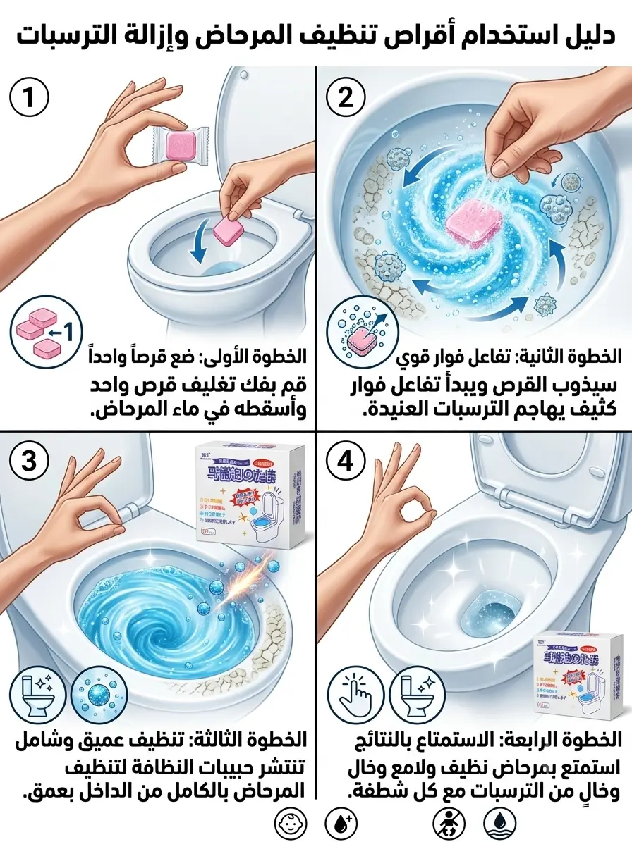 أقراص تنظيف وتطهير المرحاض الفوارة المركزة
