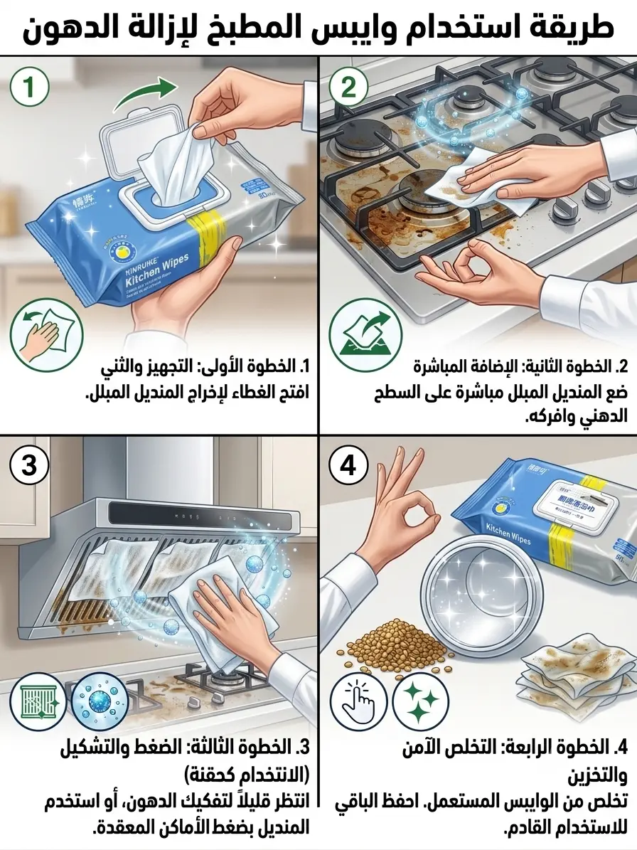مناديل مبللة سميكة للتنظيف السريع