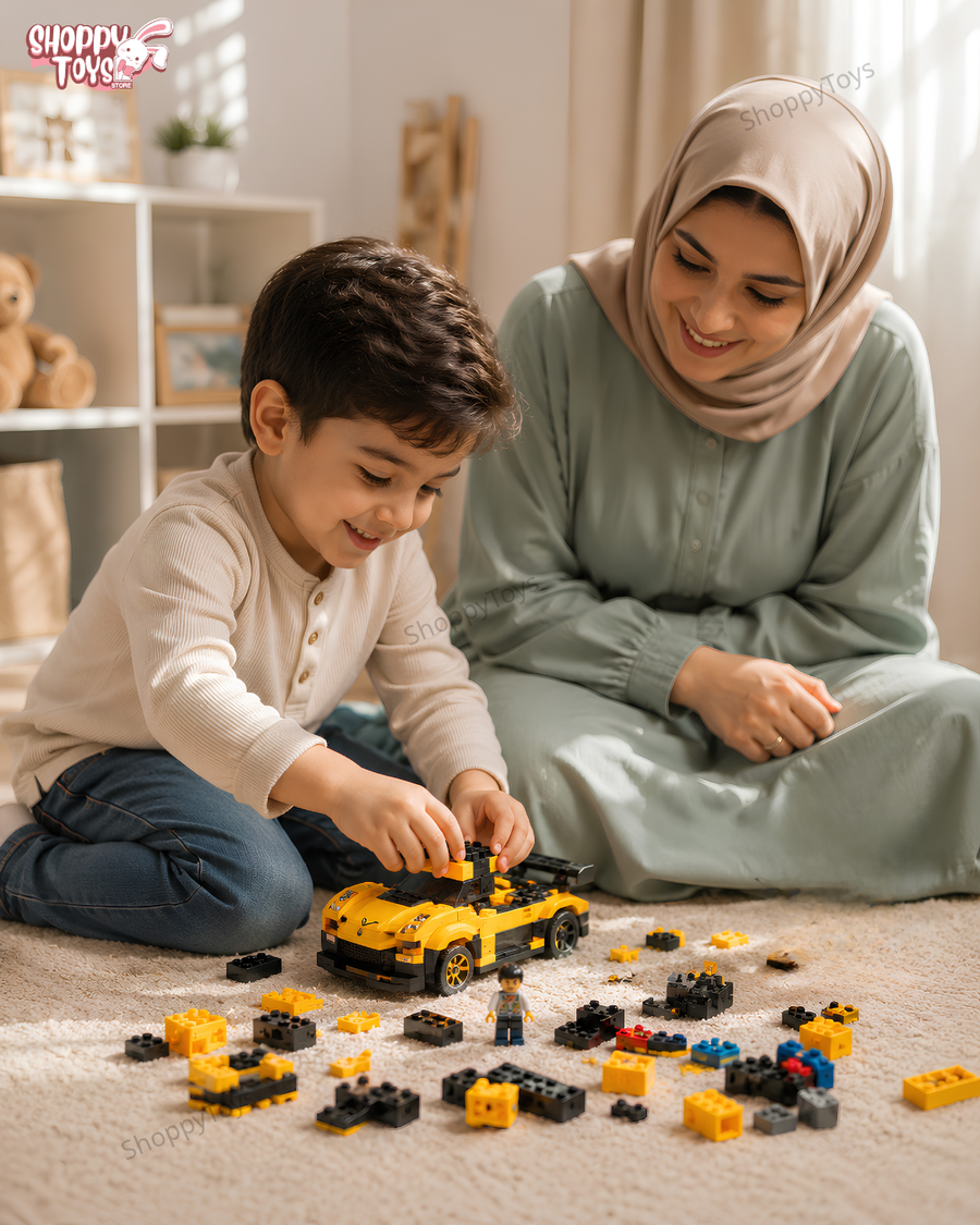 اسم المنتج: مكعبات بناء سيارات السباق المتحولة 2 في 1 - سيارة وروبوت