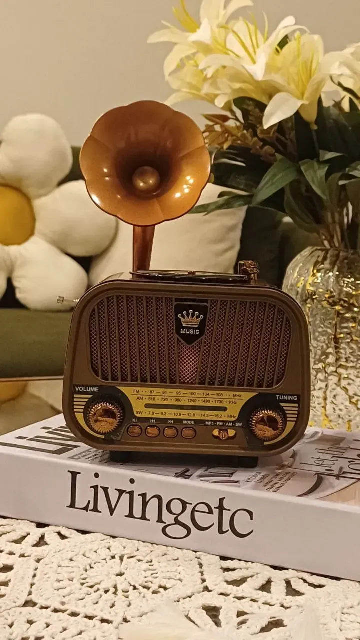 راديو خشبي أنتيك بمكبر صوت بلوتوث . Vintage Bluetooth Radio  