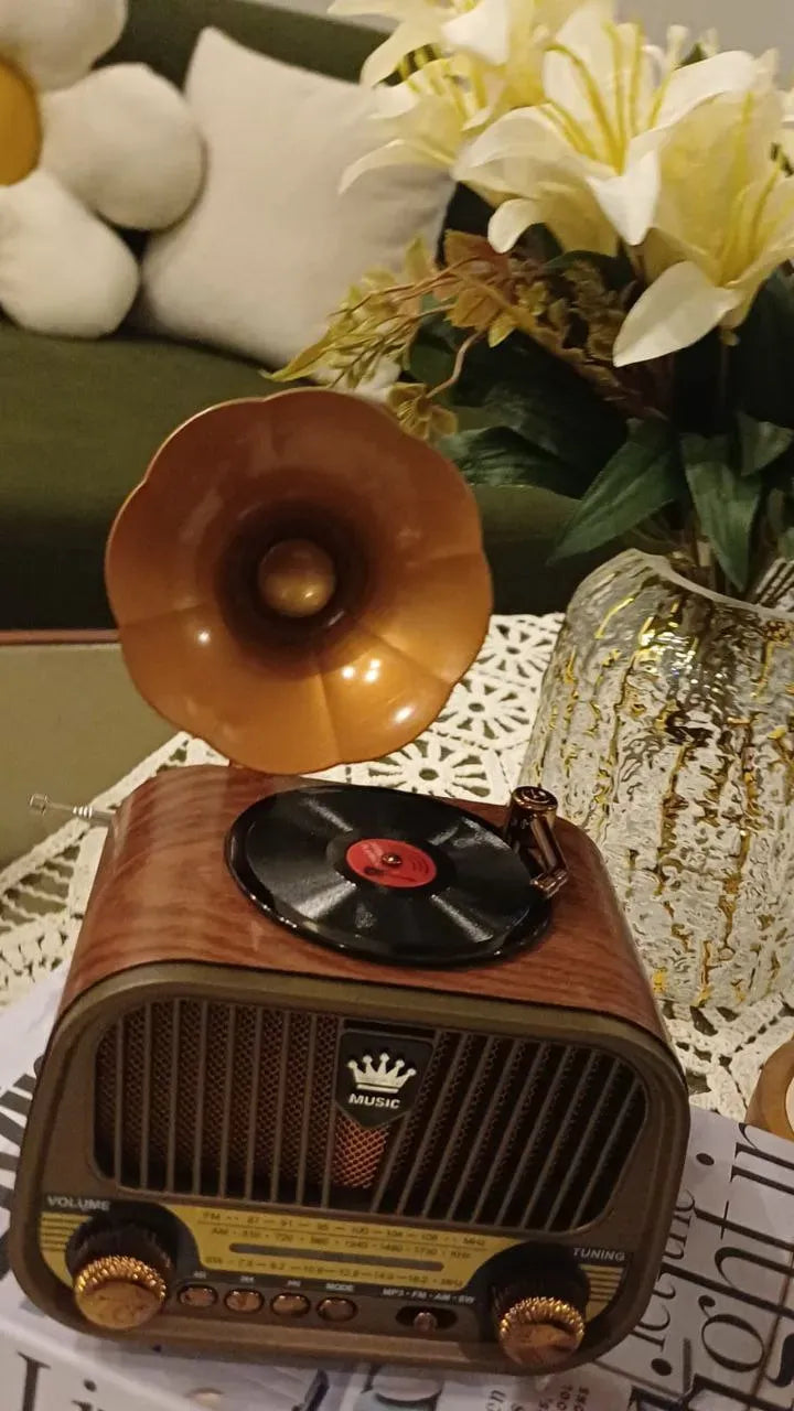  راديو خشبي أنتيك بمكبر صوت بلوتوث . Vintage Bluetooth Radio  