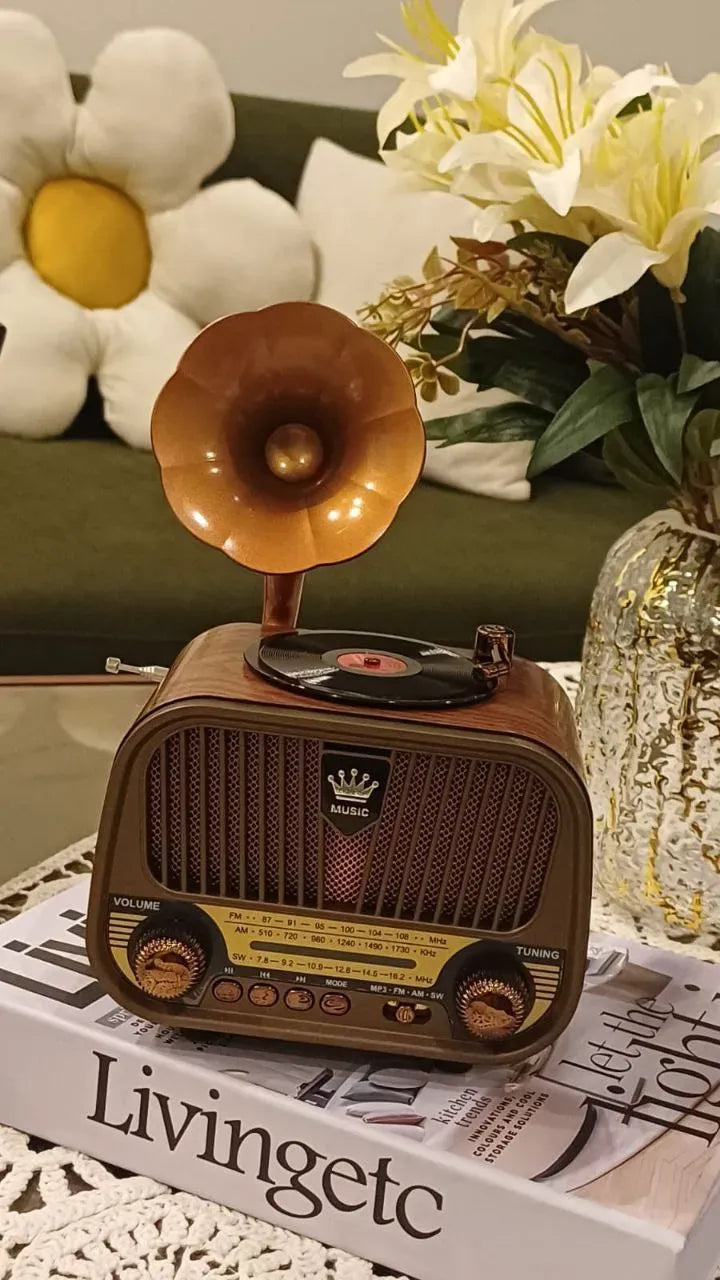  راديو خشبي أنتيك بمكبر صوت بلوتوث . Vintage Bluetooth Radio  