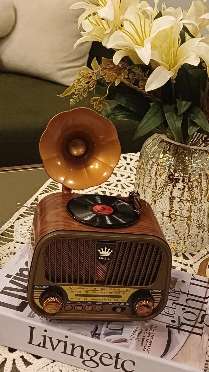 راديو خشبي أنتيك بمكبر صوت بلوتوث . Vintage Bluetooth Radio  