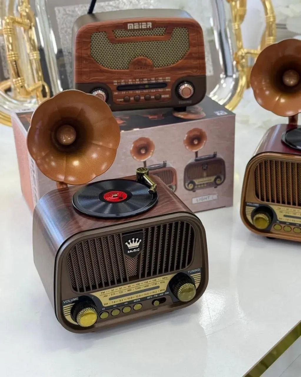 راديو خشبي أنتيك بمكبر صوت بلوتوث . Vintage Bluetooth Radio  