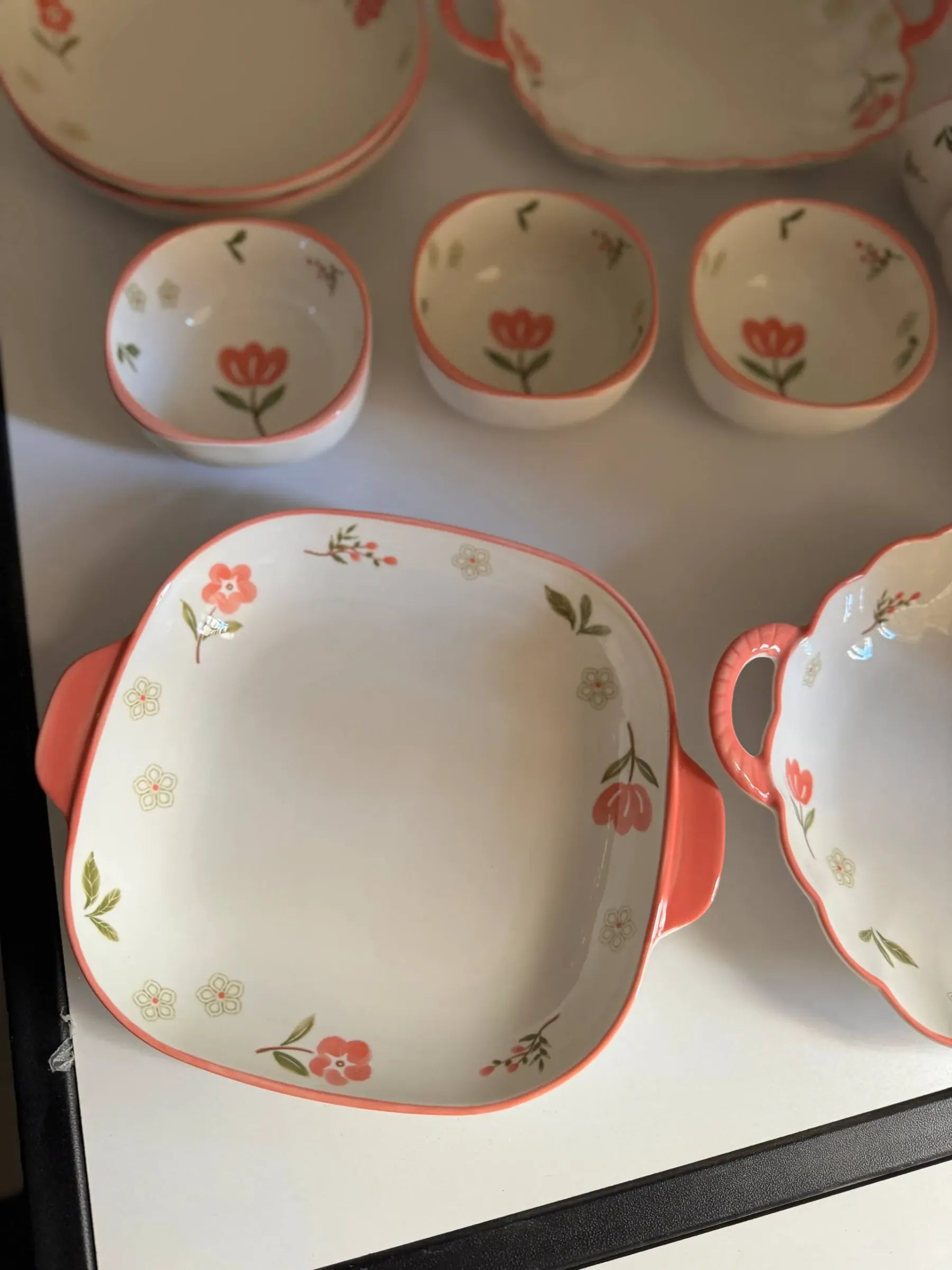 صينية تقديم سيراميك "فلورال" Square Floral Baker
