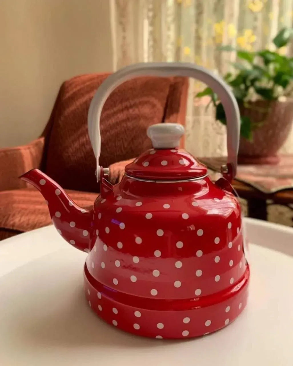 براد شاي معدني كلاسيكي "ريترو"  Dotted Tea Kettle