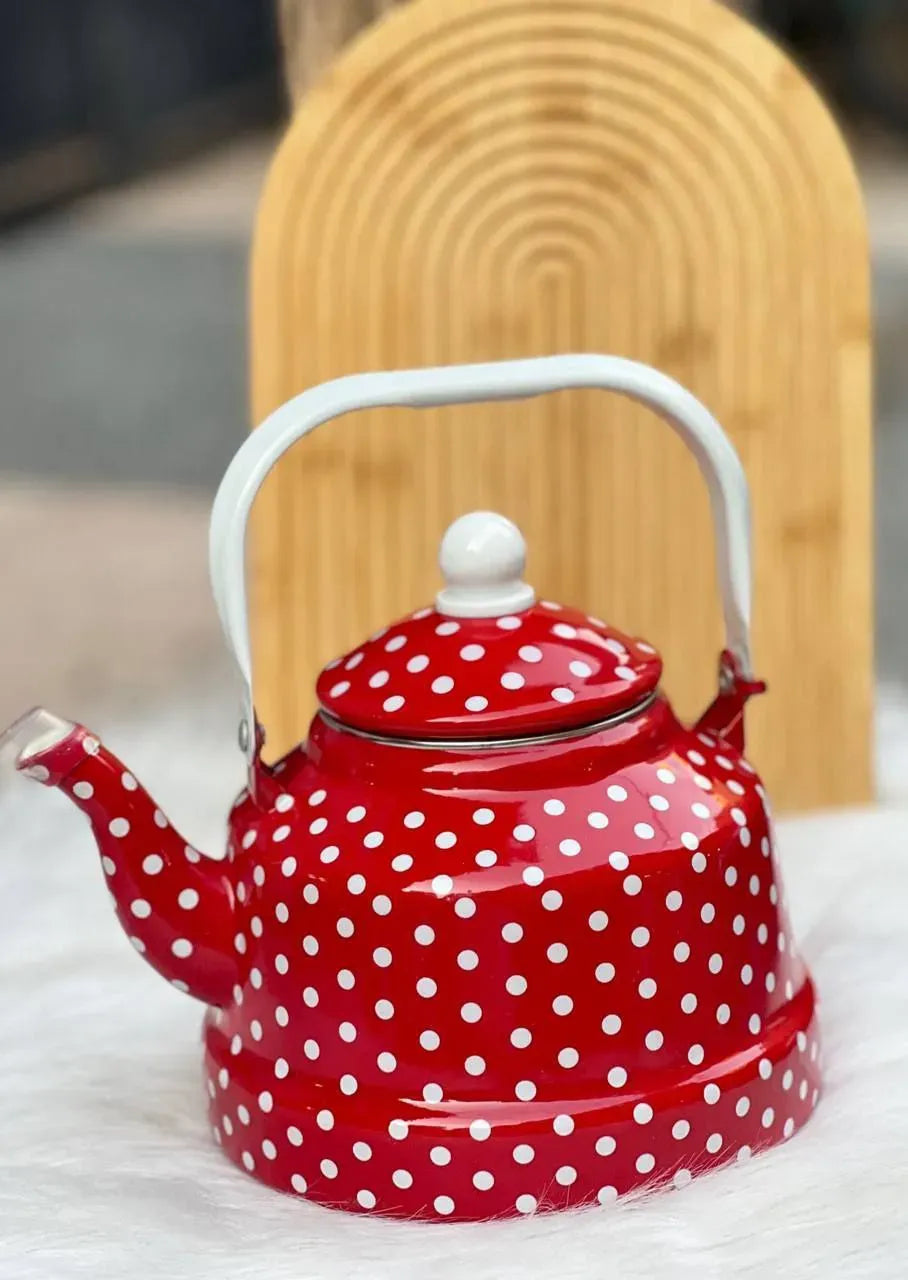براد شاي معدني كلاسيكي "ريترو"  Dotted Tea Kettle