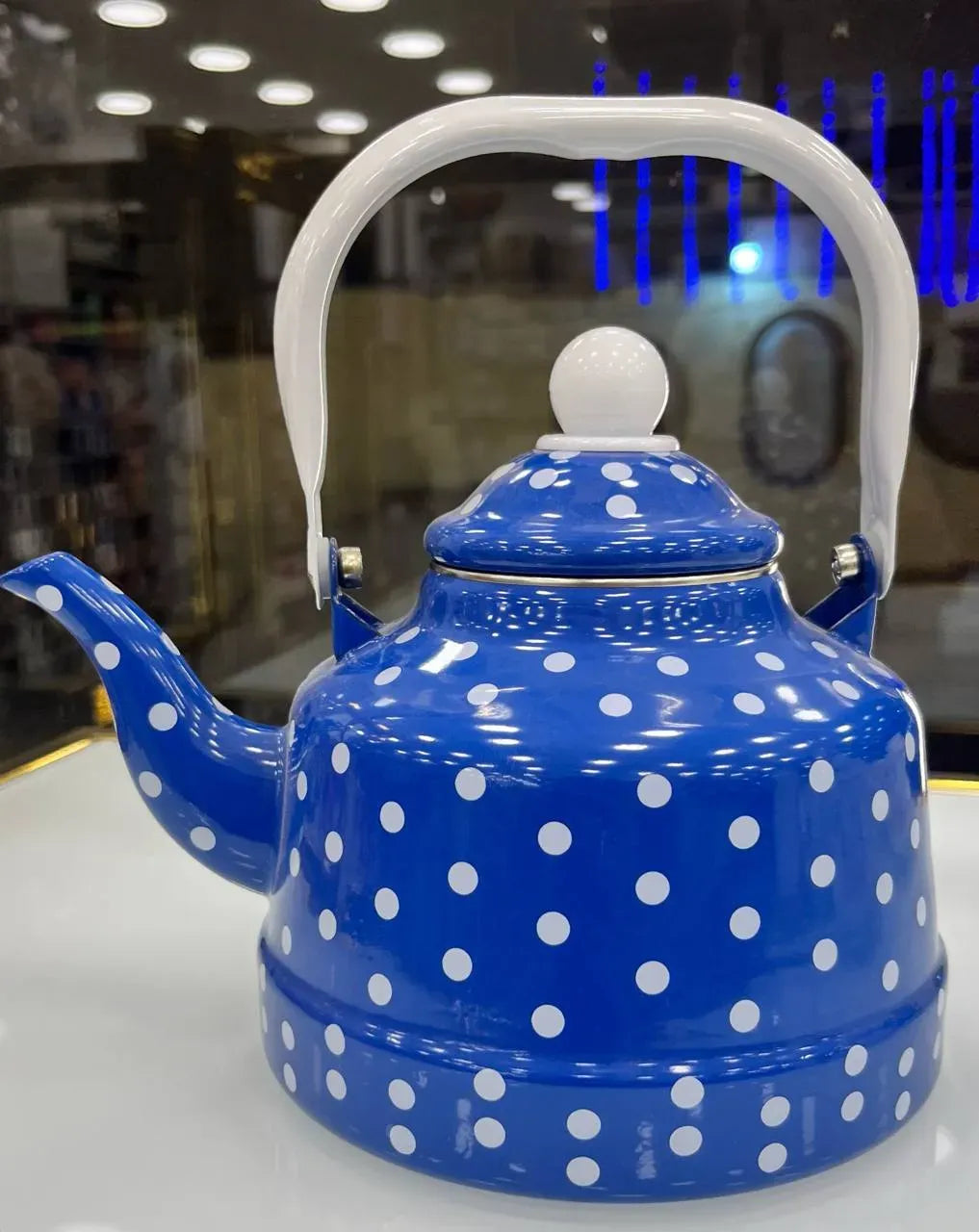 براد شاي معدني كلاسيكي "ريترو"  Dotted Tea Kettle