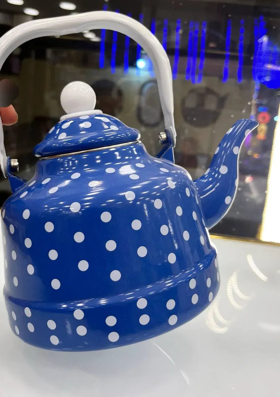 براد شاي معدني كلاسيكي "ريترو"  Dotted Tea Kettle