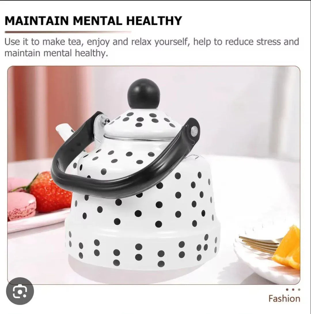 براد شاي معدني كلاسيكي "ريترو"  Dotted Tea Kettle