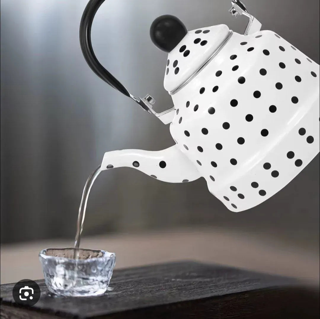 براد شاي معدني كلاسيكي "ريترو"  Dotted Tea Kettle
