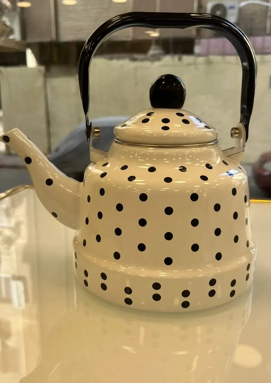 براد شاي معدني كلاسيكي "ريترو"  Dotted Tea Kettle