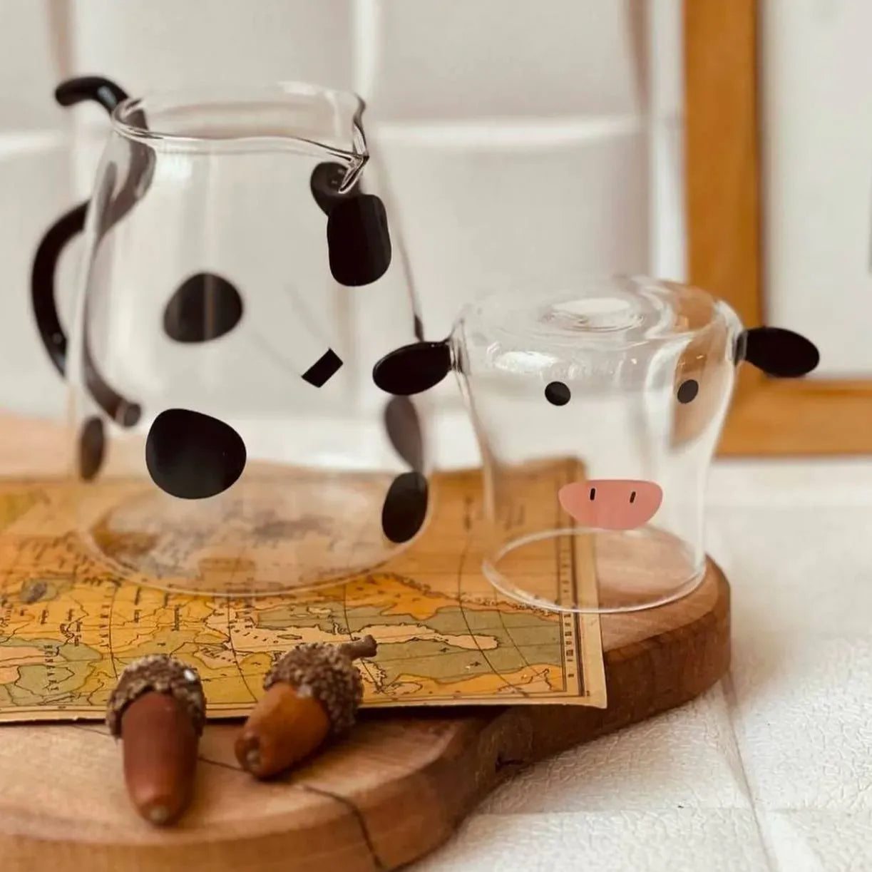 طقم البقرة البايركس Cow Print Pyrex Set